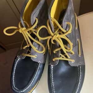 Sperry Active Top Sider Black Leather High Top Boat Shoe Mens 10M